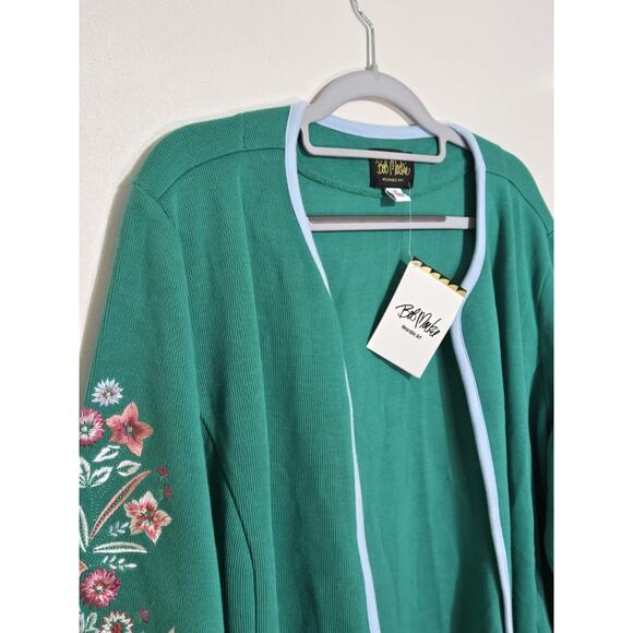NEW WITH TAGS BOB MACKIE Wearable Art Cardigan Size 2X Green - Picture 5 of 13